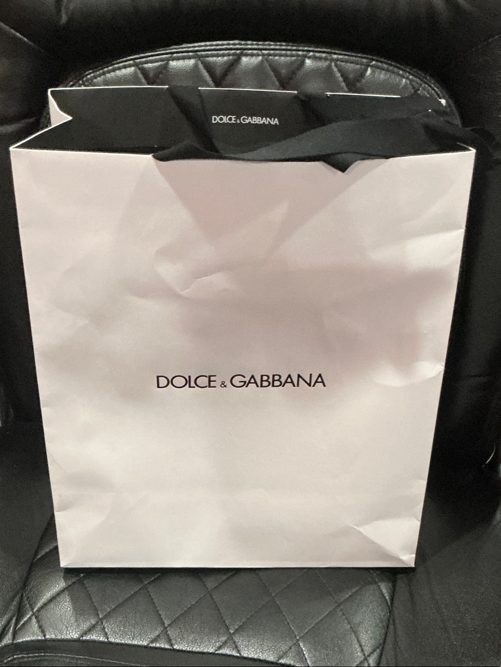 Dolce & Gabbana White Shopping Bag with Black Logo